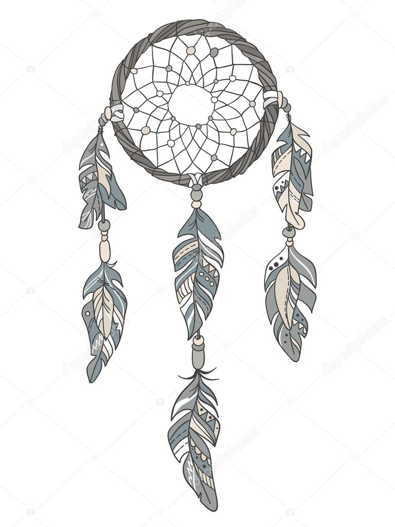Vector Dreamcatcher Amulet. Ethnic illustration, tribal