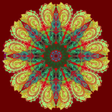 Vektör Mandala arka plan. Yuvarlak Hint süsleme desen