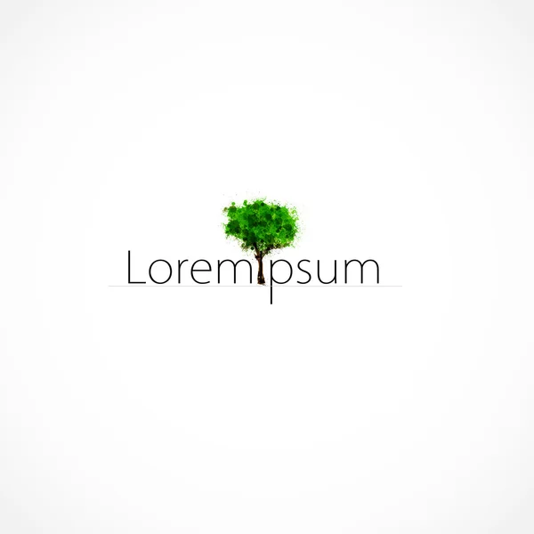 Eco Green Tree logo template, easy editable — Stock Vector