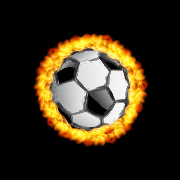 Soccer Ball Fire Illustration fond facile modifiable — Image vectorielle