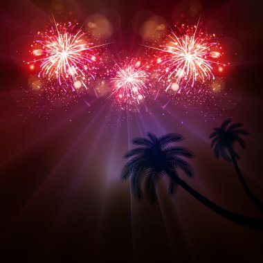 Happy New Year celebration background fireworks clipart