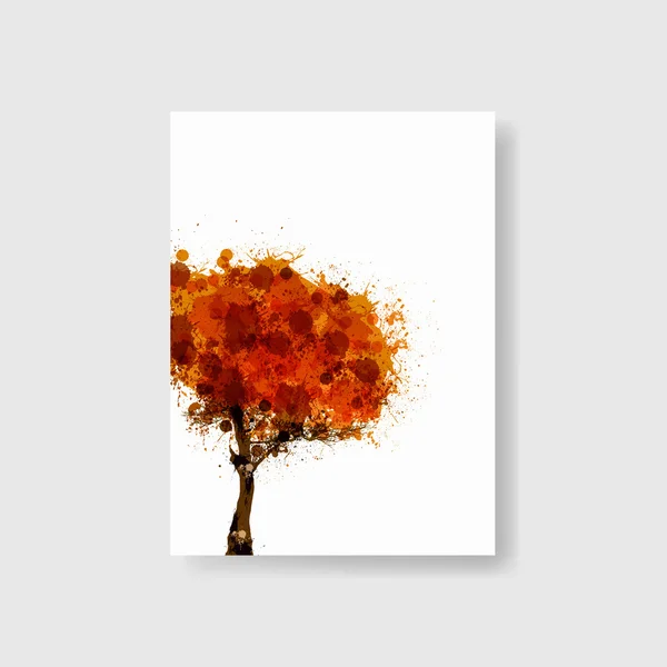 Brochure Copertina o volantino con disegno albero autunnale — Vettoriale Stock