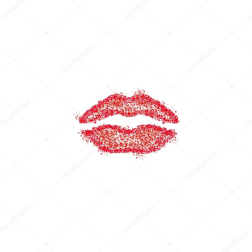 Lips illustration template logo, easy editable
