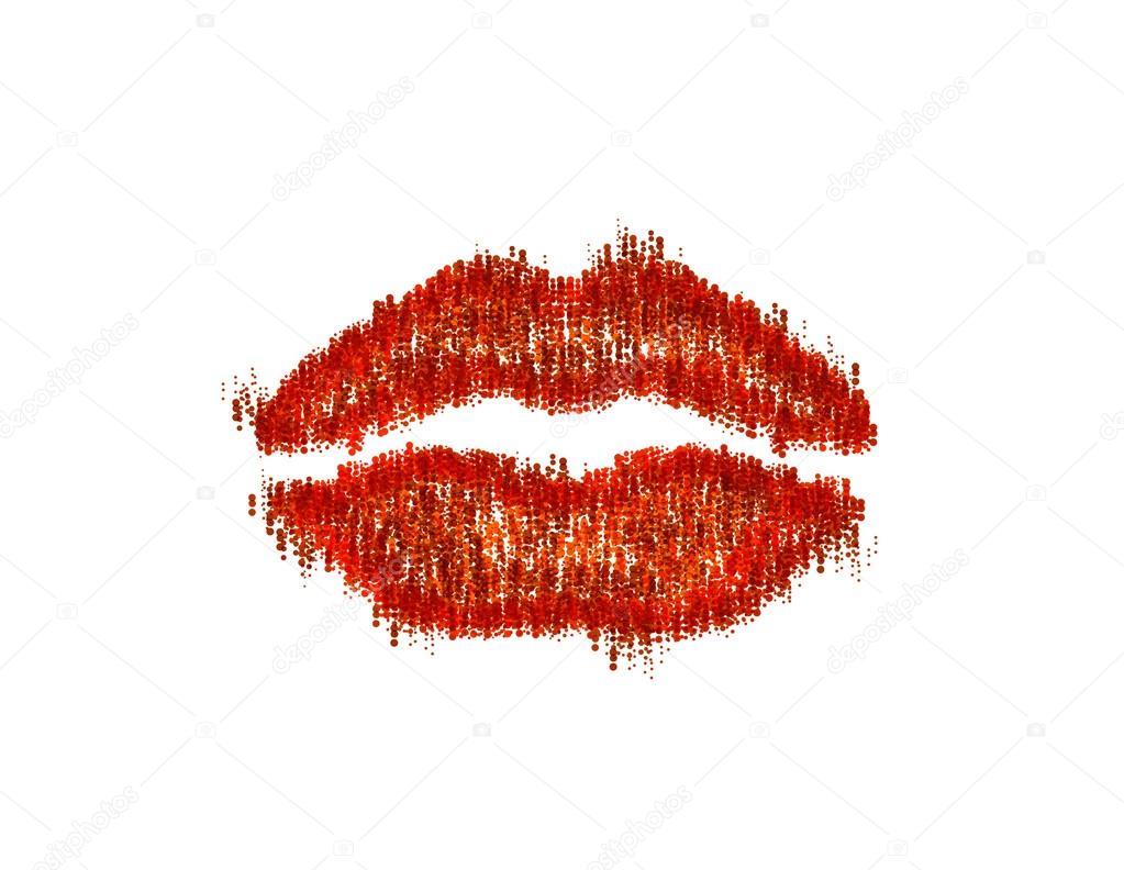 Beautiful woman lips easy editable