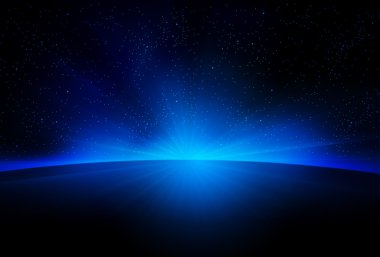 Mavi sunrise, dünyanın uzaydan görünümü