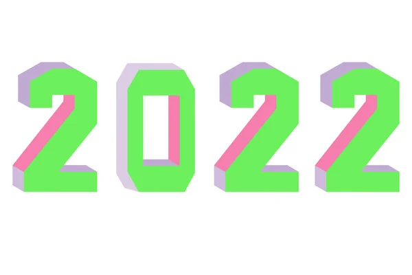 Greeting Isometric Image Text Representing Year Two Thousand Twenty Two — Stock Vector