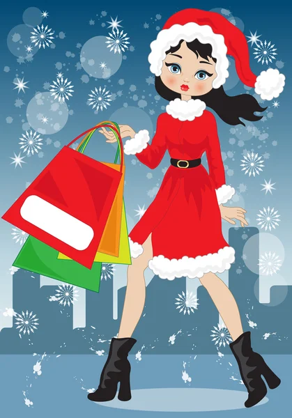 Χριστουγεννιάτικα ψώνια — Διανυσματικό Αρχείο