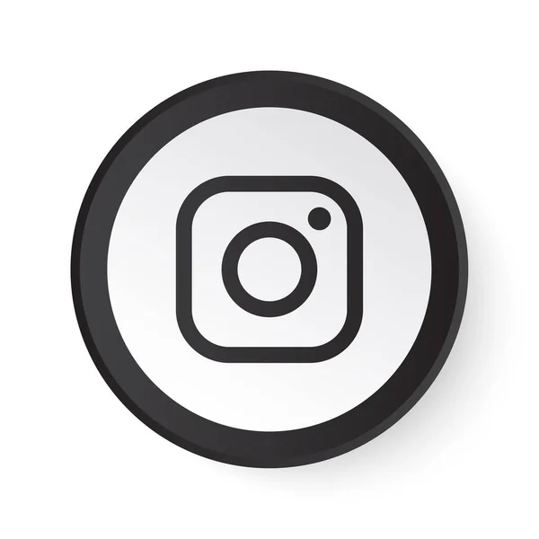 Instagram Circle Black Button White Logo Social Media Icon Modern — стоковий вектор