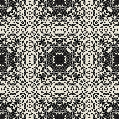 Siyah, beyaz, üçgen şekilli, modern geometrik, pürüzsüz desenli arka plan. Baskı ya da dijital kağıt için soyut ve zarif moda tasarımı dokusu. Kiremit mozaik deseni.
