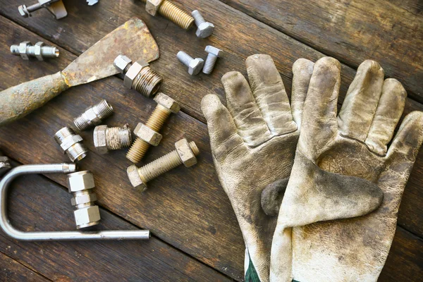 Herramientas de mano conjunto o herramientas de trabajo conjunto fondo, herramientas en el trabajo de la industria para el trabajo general o trabajo duro . — Foto de Stock