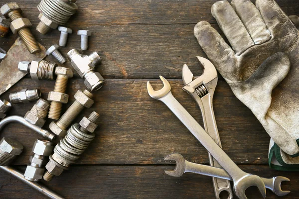 Hand gereedschap set of gereedschap instellen achtergrond, Tools in industrie baan voor algemene werkzaamheden of hard werken. — Stockfoto