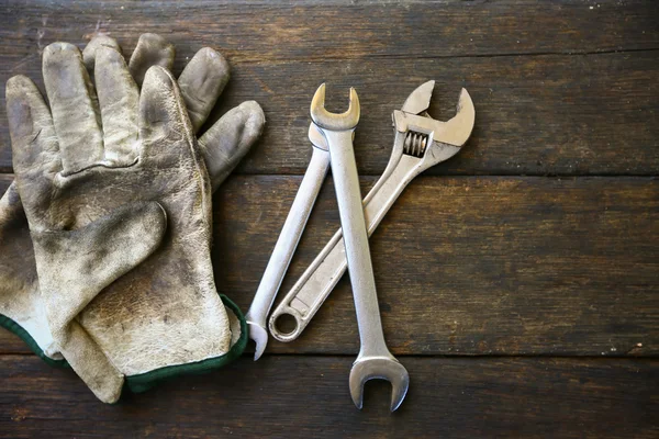 手工具集或工作工具设置背景，在一般的工作或努力工作的行业工作的工具. — 图库照片