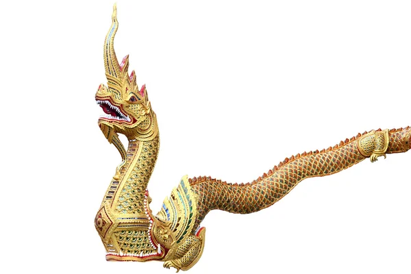 Roi de Nagas ou serpent dans le temple de Thaïlande et se tenir à l'avant du temple, Temple en Thaïlande quelle identité du pays, Temple d'or et pagode dans le temple et le bouddhisme voudrait prier . — Photo