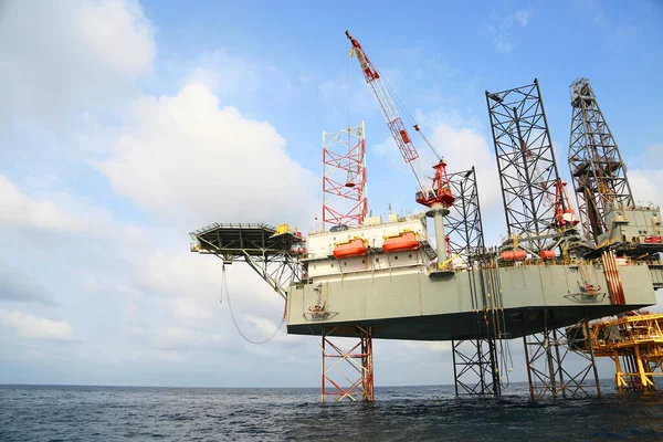 Plataforma Construcción Offshore Para Producción Petróleo Gas Industria Del Petróleo — Foto de Stock