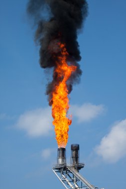 Gaz veya petrol Flare istasyonu, petrol ve doğal gaz inşaat yanan