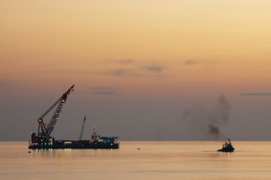 Petrol ve gaz Körfez veya deniz, dünya enerji, Offshore petrol platformu ve inşaat Platform üretim petrol ve doğal gaz için teçhizat.