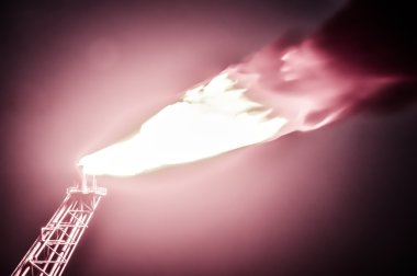 Gaz veya petrol Flare istasyonu, petrol ve doğal gaz inşaat yanan
