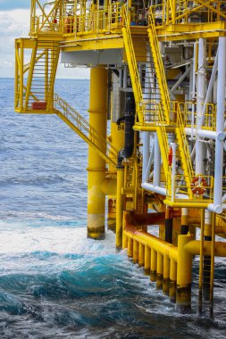 Petrol ve gaz Körfez veya deniz, dünya enerji, Offshore petrol platformu ve inşaat Platform üretim petrol ve doğal gaz için teçhizat.