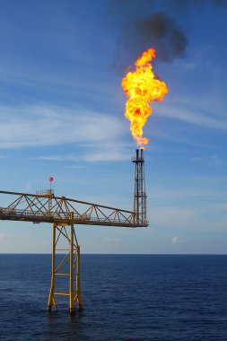 Gaz veya petrol Flare istasyonu, petrol ve doğal gaz inşaat yanan