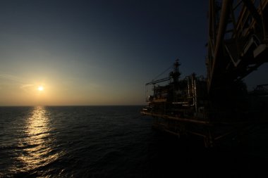 Petrol ve gaz Körfez veya deniz, dünya enerji, Offshore petrol platformu ve inşaat Platform üretim petrol ve doğal gaz için teçhizat.