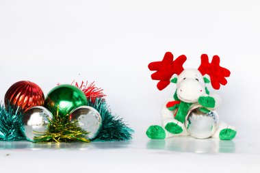 Beyaz arka plan, Noel Hediyelik eşya - X'Mas beyaz arka plan üzerinde izole bebek Noel bebek