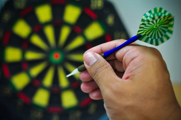 Darts arrows in the target center, Darts game , arrows and darts target the exact game — Stock Photo, Image