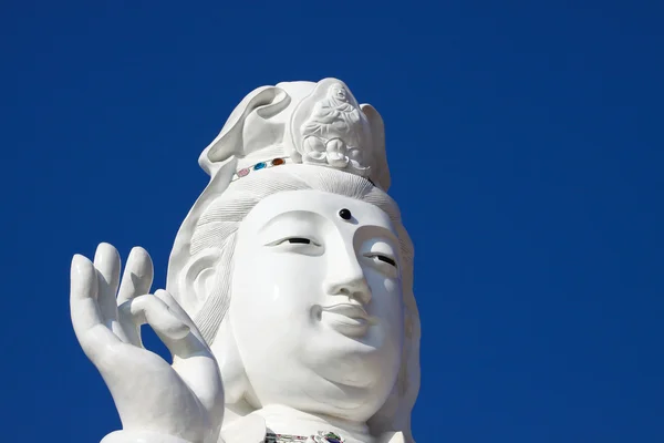 Çin tapınak Tanrı'nın guanyin heykelinin büyük. Birçok kişi Çin yeni yıl günde Tanrı'ya dua — Stok fotoğraf