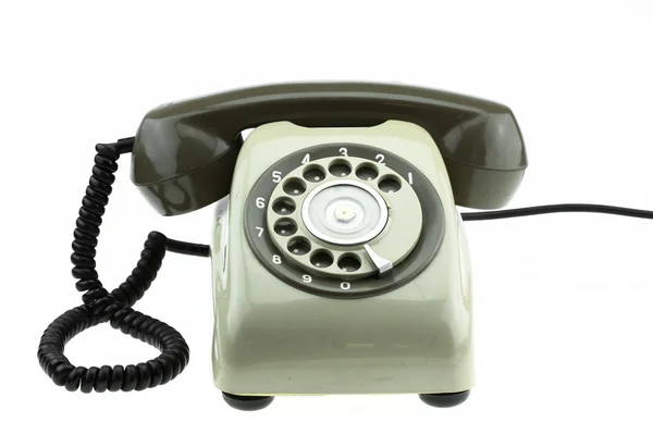 Old telephone or vintage telephone on white background. — Stock Photo, Image