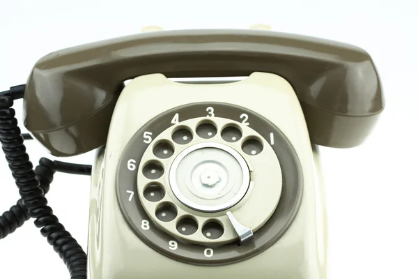 Old telephone or vintage telephone on white background. — Stock Photo, Image