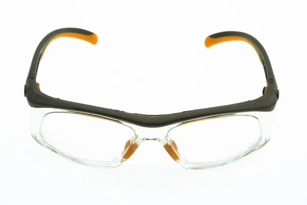 Γυαλιά που απομονώνονται σε λευκό φόντο σε κοντινό πλάνο. — Φωτογραφία Αρχείου