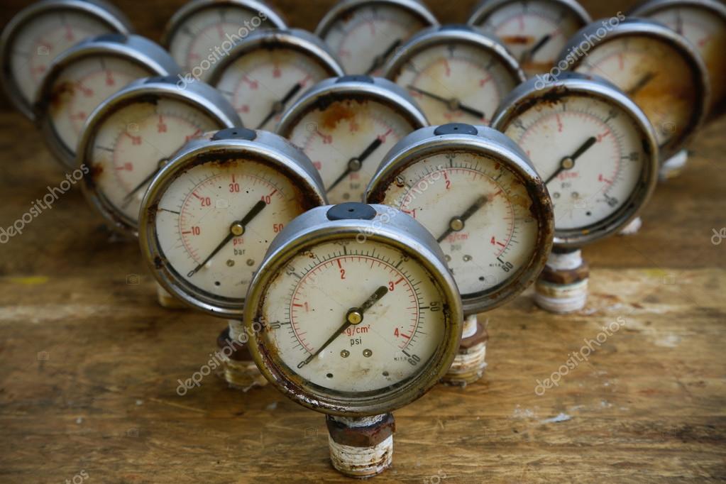 Old pressure gauge or damage pressure gauge of oil and gas industry on