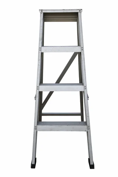 Ladder Isolated on white background, Industry tools on work site, Worker used ladder for work with subject on high position. — Stock Photo, Image