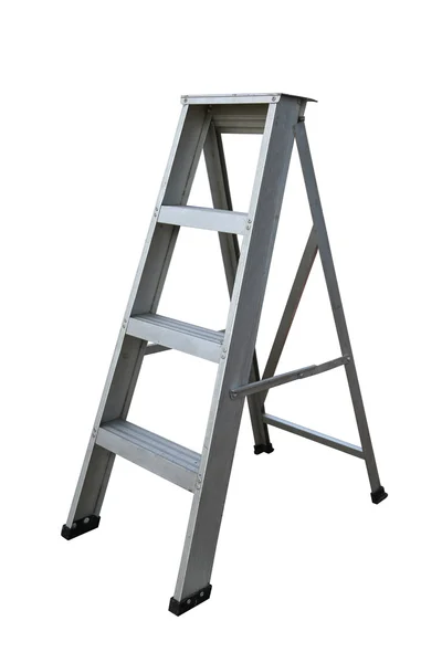 Ladder Isolated on white background, Industry tools on work site, Worker used ladder for work with subject on high position. — Stock Photo, Image