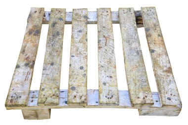 The wooden pallet isolated on white background, Pallet carrier or rack for support product in store or logistic industry.