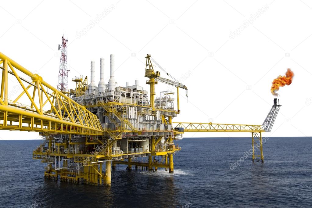 Oil and gas platform or Construction platform in the gulf or the sea, Production process for oil and gas industry