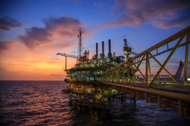 Petrol ve gaz platform veya inşaat platformu Körfez veya deniz, üretim süreci petrol ve gaz sanayî için