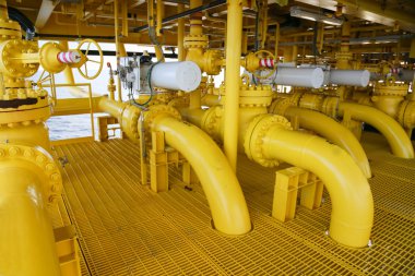 Üretim petrol ve gaz, petrol ve gaz endüstrisi ve sıkı çalışma, manuel ve otomatik işlevi, petrol ve teçhizat sanayi ve işletme tarafından üretim platformu ve işlem süreci için offshore inşaat platformu.