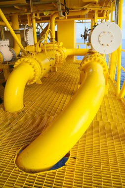 Üretim petrol ve gaz, petrol ve gaz endüstrisi ve sıkı çalışma, manuel ve otomatik işlevi, petrol ve teçhizat sanayi ve işletme tarafından üretim platformu ve işlem süreci için offshore inşaat platformu.