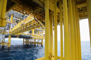 Üretim petrol ve gaz, petrol ve gaz endüstrisi ve sert iş için offshore inşaat platform, üretim platformu ve işlemi manuel ve otomatik işlev tarafından işlem.