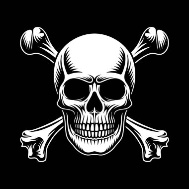 kurukafa ve çapraz kemik vektör çizimi