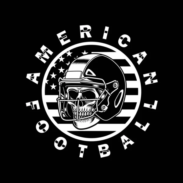 American Football Totenkopf Mit Helm lizenzfreie Stockvektoren