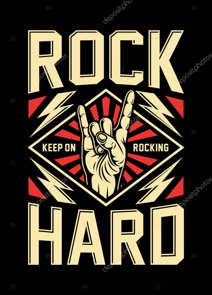 Rock On Hand Sign Vector Illustration