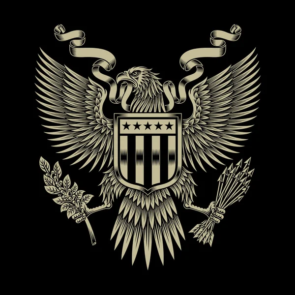 Emblema de águia americana —  Vetores de Stock