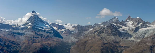 Extra Grote Matterhorn Zwitserse Alpen Panorama Van Unterrothorn Een Zonnige — Stockfoto