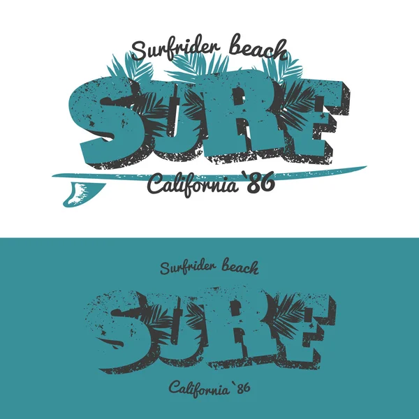 Surf t-shirt design — Stock vektor