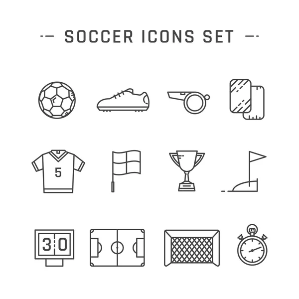 Soccer line icons — Stock Vector