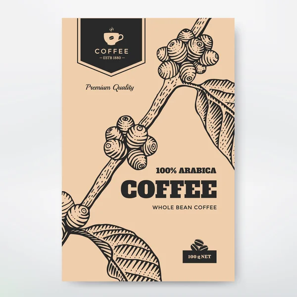 Diseño de embalaje de café — Vector de stock