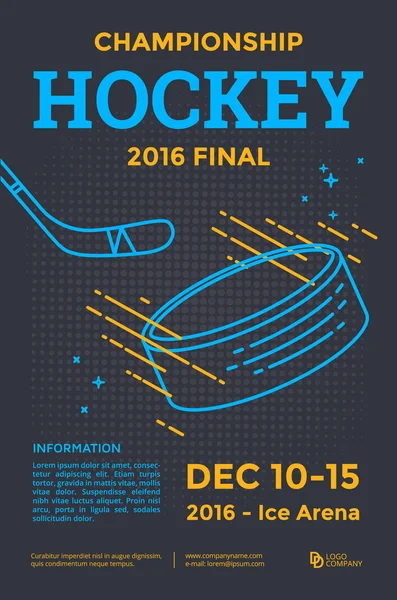 Plakat Hokej na lodzie — Wektor stockowy