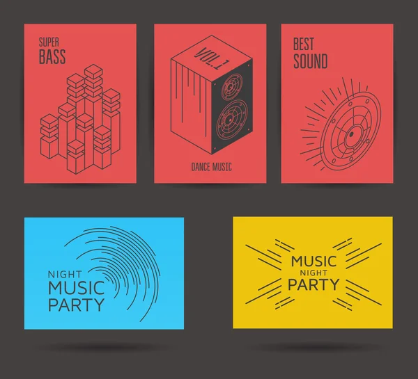 Set of music posters — Stock Vector