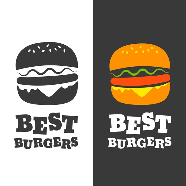 Emblema de vetor de hambúrguer — Vetor de Stock